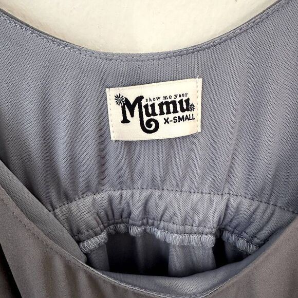 Show Me Your MuMu Caitlin Ruffle Maxi Dress in Grey - Picture 6 of 7